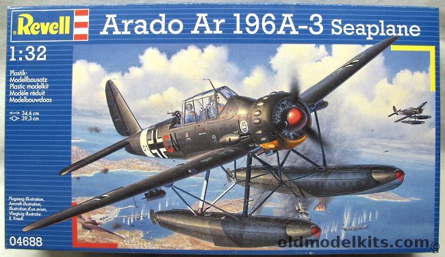 Revell 1/32 Arado Ar-196 A-3 Seaplane With Eduard PE and Eduard Mask - KG-100 at Crete / Aircraft on the Tirpitz, 04688 plastic model kit